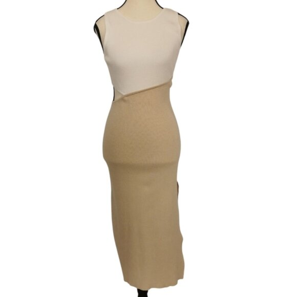 Lulus Fabulous Favourite Ribbed Cutout Sleeveless Midi Sweater Dress - Sz S - Picture 2 of 10